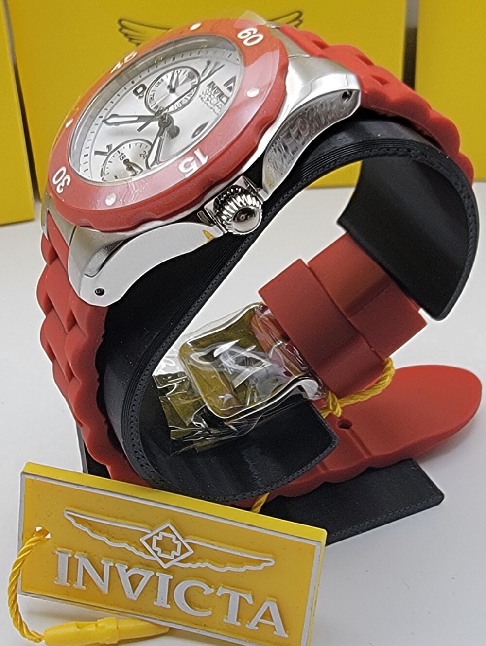 Invicta Angel Unisex Sport Watch - 38mm. Red & White 18789 Womens Stainless Case - Picture 6 of 11